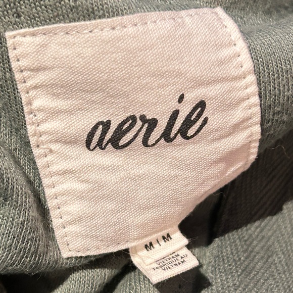 Aerie sage green v-neck sweatshirt - Picture 3 of 3